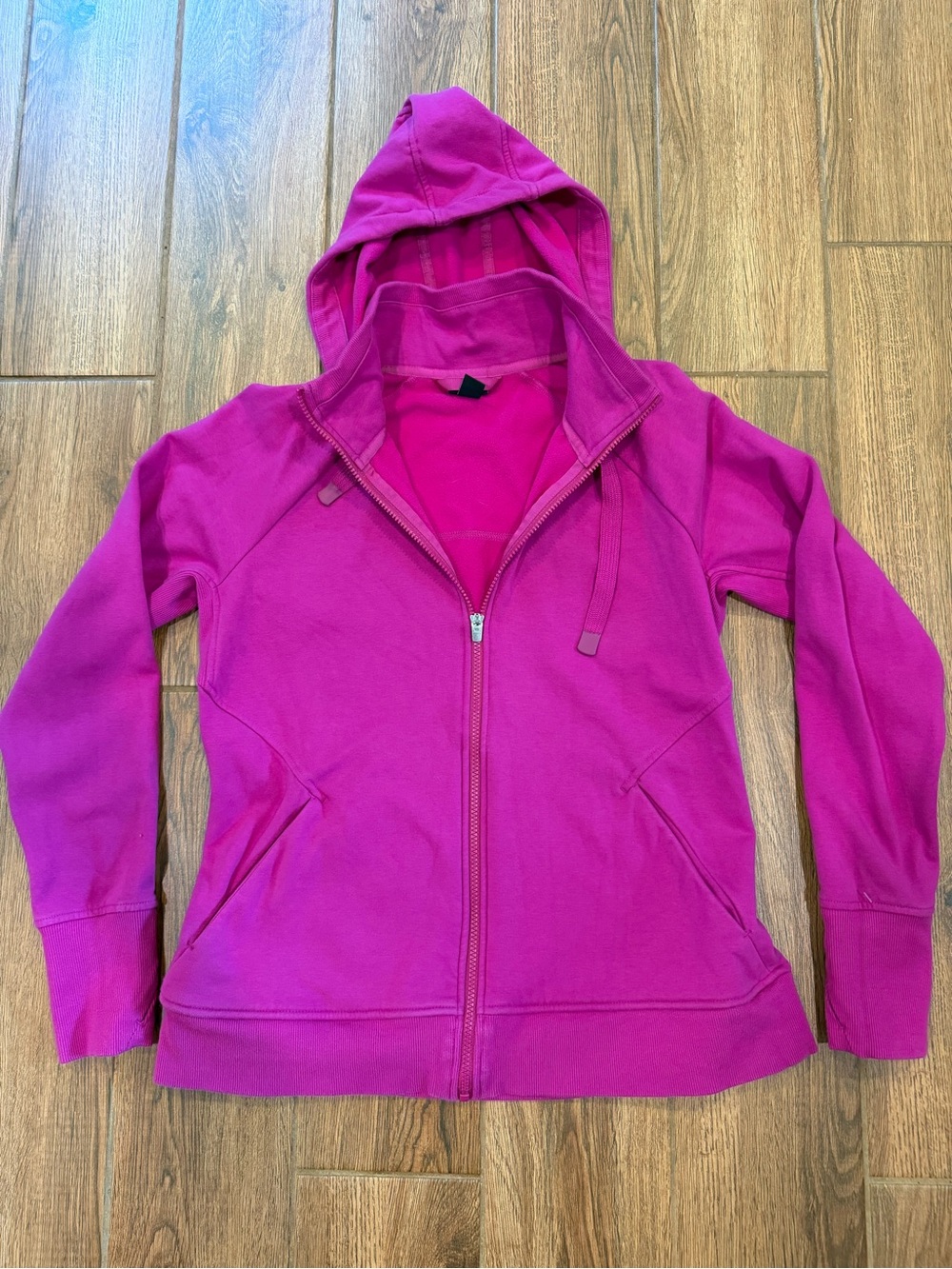 Athleta Women's Pink Fleece Full Zip Hooded w/ Pockets Size L